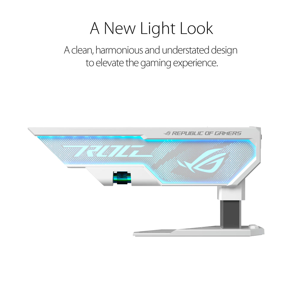 ASUS ROG Herculx Grafikkartenhalter White (Stützhöhe 72-128 mm, integriertes 3D-ARGB-Element, Aura Sync, inkl. Wasserwaage, weiß)