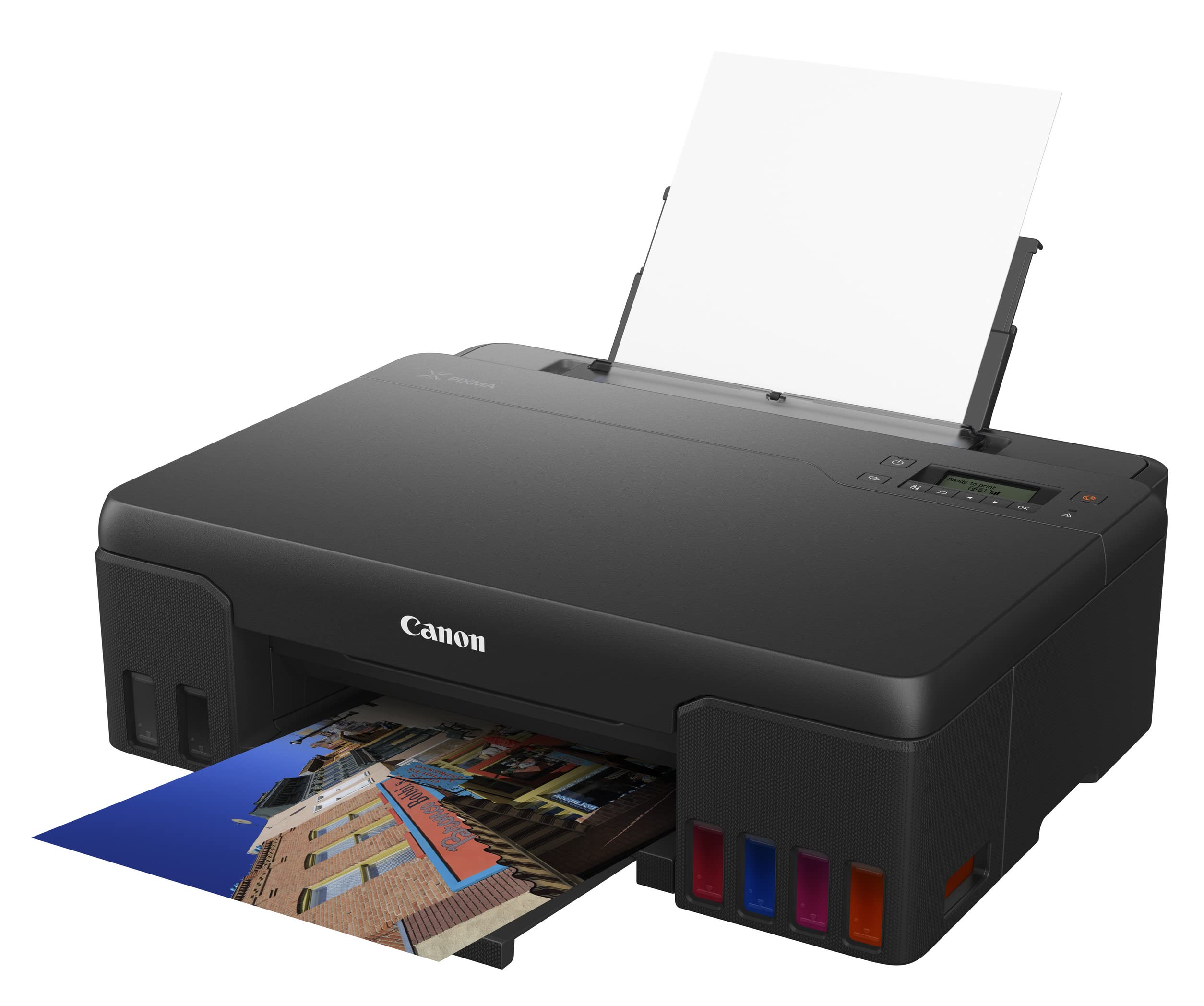 Canon Tintenstrahldrucker PIXMA G550 MegaTank Drucker (4.800 x 1.200 dpi, Fotodrucker 10x15 cm, LC Display, WLAN, Canon PRINT App, Mopria, AirPrint, wireless Printing, Auto Power On/Off) schwarz