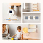 EMKE Badheizkörper Elektrisch 1320x500 mm, WiFi Intelligenter Handtuchheizkörper Elektrisch mit Thermostat, Elektrischer Handtuchwärmer Handtuchtrockner mit Heizstab Weiß 800W