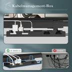 JUMMICO Dual-Motor Tischgestell Höhenverstellbar mit USB-Buchse und Kabelwanne, Elektrisch Höhenverstellbarer Schreibtisch Gestell mit Rollen (Schwarz)