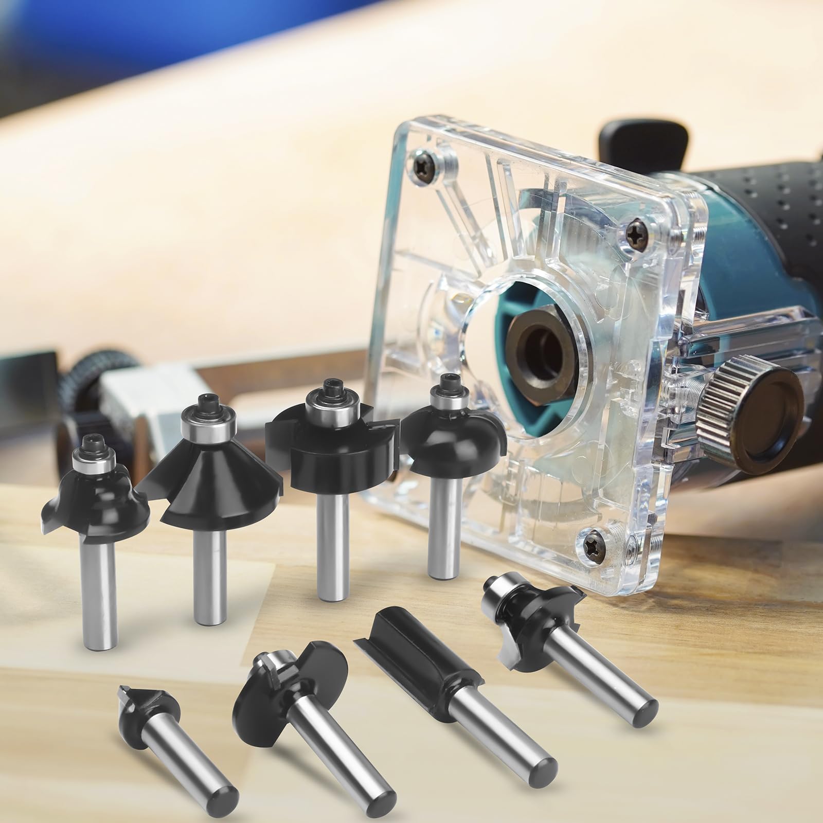 BAIDETS Pro 15tlg. Fräser Set für Holz - Hartmetall Fräsersatz, Zubehör Oberfräsen mit 8mm Schaft, in Robuster Holzbox.