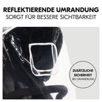 hauck Universal Regenschutz für Dreirad Kinderwagen 58 x 48 x 90 cm, Reflektierend, Kontakt & Belüftungs Fenster, Kompatibel mit Runner & Runner 2, Einfache Klettverschluss Befestigung (Transparent)