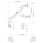 Ergosolid Desktop-Halterung für 2 PC-Bildschirme (17-27 Zoll), verstellbar in Mehreren Achsen, Drehgelenk, Gasfeder bis 2 x 9 kg, F160VAR