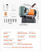 VEVOR Magnetbohrmaschine mit niedrigem Profil, 1300 W, 35 mm Bohrdurchmesser, 10000 N Leistung, tragbare Magnetbohrmaschine mit Weldon-Schaft, für Metalloberflächen Industrie Heimwerker
