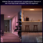 Philips Hue Devote Smart LED-Panel-Licht, weißes und farbiges Ambiente, rund 30cm, 16,6W, 2000 Lumen, weißer Rahmen für Innenbeleuchtung, Decke, Wohnzimmer, Küche, Flur, 2er Pack