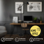 BRILONER – Stehlampe als Deko im Wohnzimmer und Leselampe, Schwenkbare Lampe, Wohnzimmerlampe, Fußtaster, Indirekte Beleuchtung, Schwarz