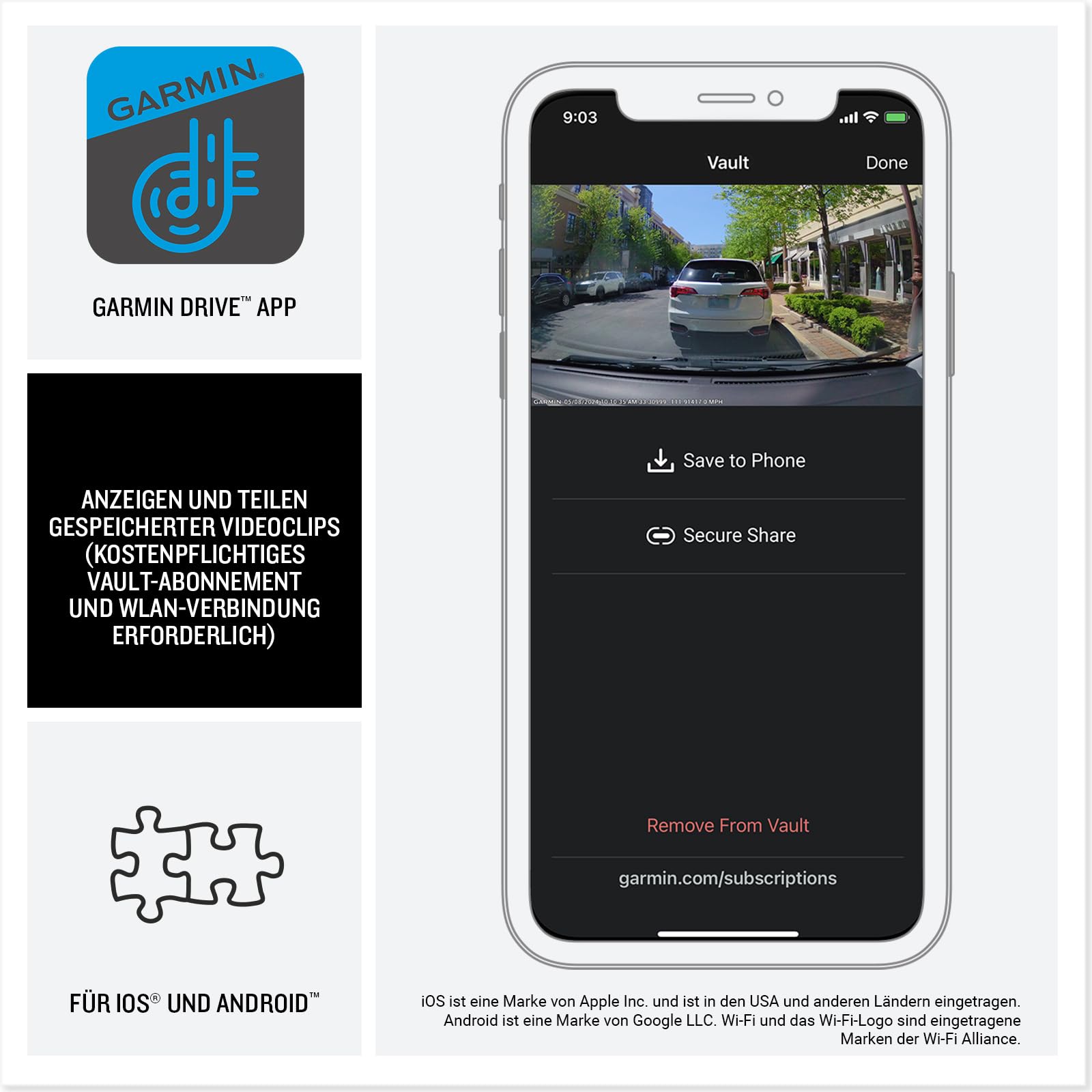 Garmin Dash Cam™ Mini 3 - kleine Dash Cam mit 1.080p HD-Auflösung, 140° Bildwinkel, Garmin Clarity Polfilter und automatischer Unfallerkennung