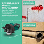 VONROC Schlitzfräse Mauernutfräse mit Absaugung [1700W] - Nutfräser für Kabelnut [14/19/29mm] - Schlitzmaschine 150mm mit Schnittiefe [4-40mm] inklusive 4 Diamantscheiben