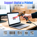 Tera Barcode Scanner 1D 2D QR Wired Handscanner Kabelgebundenes CMOS-Barcode-Lesegerät mit Stoßfest Wasserdicht IP65 Ergonomischer Griff 300,000-Pixel-Kamera und USB-Kabel, Plug&Play, D5100Y