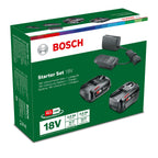 Bosch Akku und Ladegerät Starter Set 18V (2X Akku 2,0 Ah + 4,0 Ah, AL18V-20 Ladegerät, 18 Volt System, im Karton)