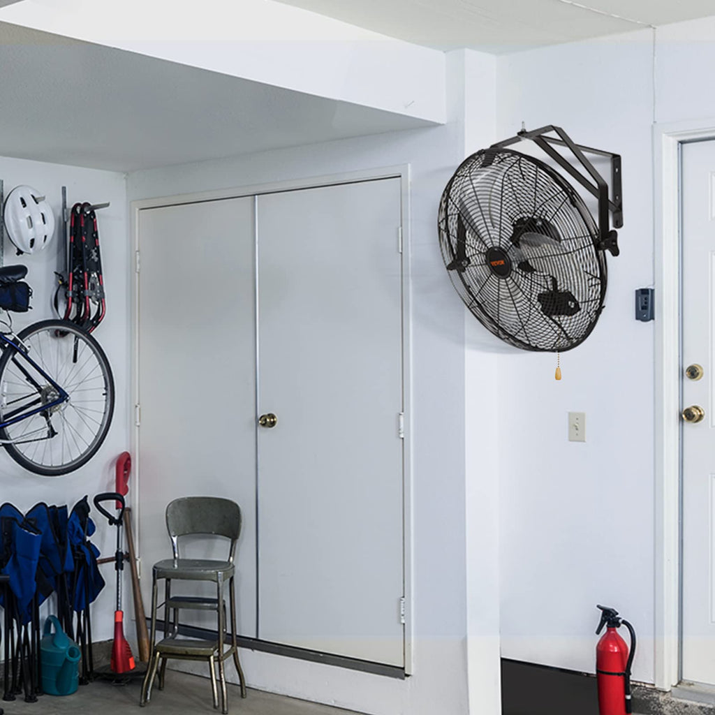 VEVOR Wandventilator, 57 cm, wasserdichter oszillierender Wandventilator, 3 Geschwindigkeiten, 4150 CFM, gewerblicher Wohnventilator zur Kühlung von Lager, Gewächshaus, Werkstatt, Terrasse, Schwarz