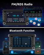ESSGOO 4+64G Wireless CarPlay Androidd Auto Autoradio Für VW Caddy Golf MK5 6 Polo Passat Seat RCD330,Android 14 2 Din Bluetooth Radio mit 7 Zoll Touchscereen FM RDS GPS WiFi Navi