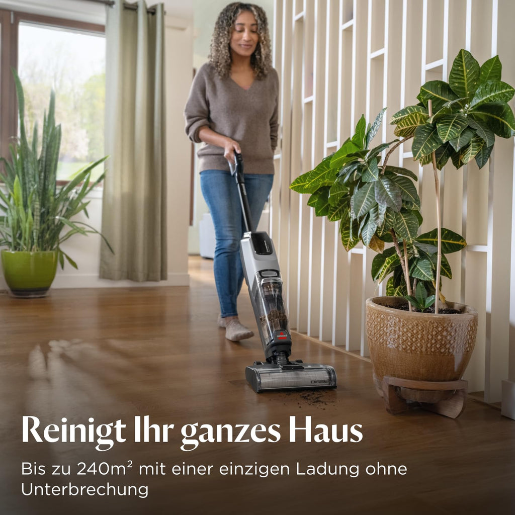 Bissell CrossWave OmniForce, Kabelloser Nass Trockensauger, Saugen & Wischen in Einem oder nur Saugen Modus, Nasssauger mit Hoher Leistung, Waschsauger, Saugwisher, 240m² Mehrflächenreinigung, 3912N