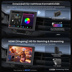 ATOTOZONE 10" QLED AI Android Autoradio 1 DIN, Floating Screen Auto, 8G+128G In-Dash Navigation,4G LTE, Kabelloses CarPlay & Android Auto, Dual-Phone & 2 Bluetooth,SCVC,GPS-Tracking,X10G110E