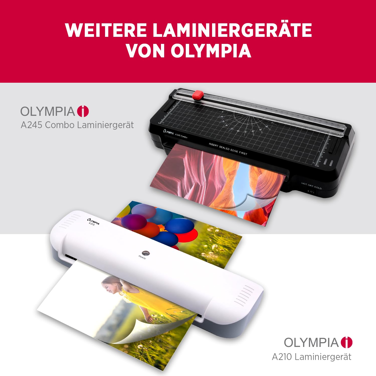 Olympia A 350 Combo 3-in-1 Laminiergerät | Heiß- und Kaltlaminieren | Kombi Laminier- und Schneidegerät | Keine Blasenbildung | Laminiergerät A4 | Laminator | Modernes und kompaktes Design