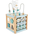 Bieco Motorikwürfel XXL Scandi-Chic | Motorikspielzeug ab 1 Jahr | Activity Center Baby Spielzeug 1 Jahr | Holz motorikschleife ab 1 Jahr Baby