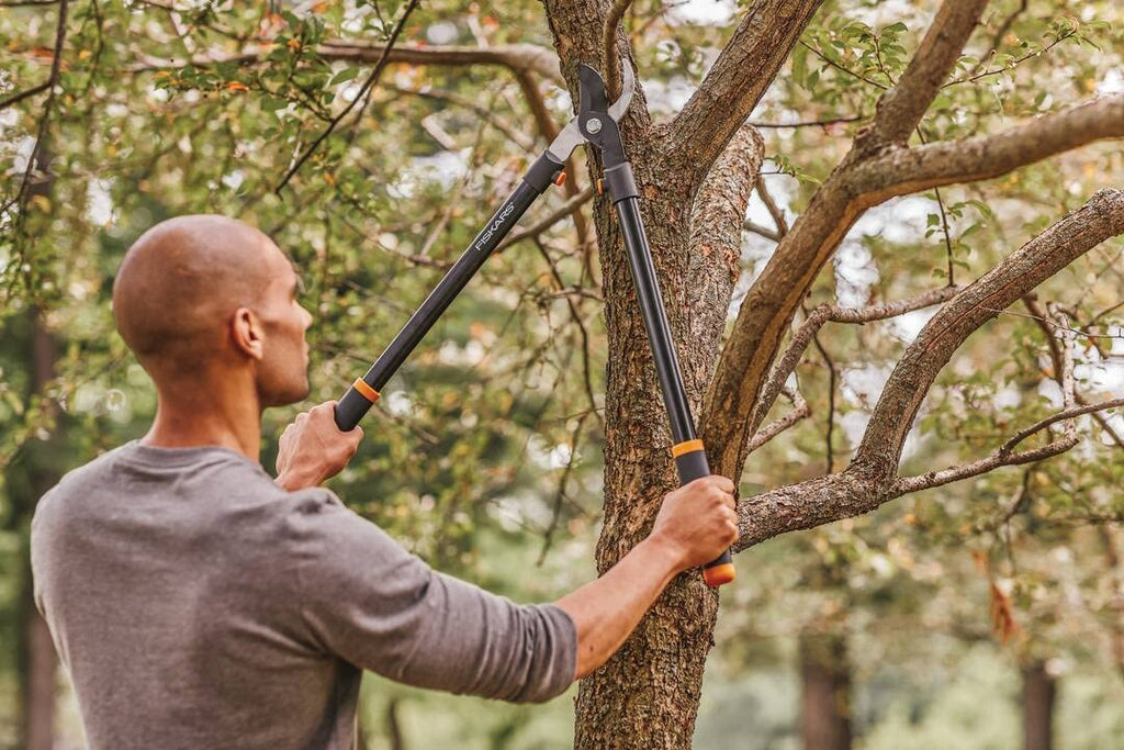 Fiskars Bypass-Astschere für frisches Holz, Antihaftbeschichtet, Gehärteter Präzisionsstahl, Länge: 81 cm, Schwarz, L11, 1027541