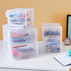 SUNDIS Orgamix, schubladenbox aus Kunststoff, 2 transparente Schubladen für A4-Papier, Höhe 25,5 cm, stapelbar, ideal für Schreibtisch, Unterricht, Dokumente, Zubehör
