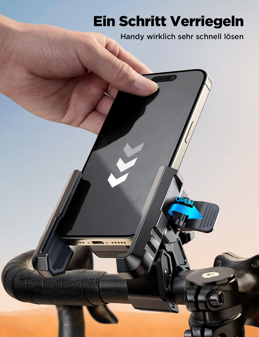 JOYROOM 2026 Upgrade Handyhalterung Fahrrad, Handyhalterung Motorrad Vibrationsgedämpft【Hält Bombenfest】 1S Schnelle Montage und Demontiert am Lenker, Handyhalter Fahrrad für 4.7"-7" Smartphone