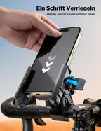 JOYROOM 2026 Upgrade Handyhalterung Fahrrad, Handyhalterung Motorrad Vibrationsgedämpft【Hält Bombenfest】 1S Schnelle Montage und Demontiert am Lenker, Handyhalter Fahrrad für 4.7"-7" Smartphone