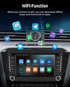 ESSGOO 4+64G Wireless CarPlay Androidd Auto Autoradio Für VW Caddy Golf MK5 6 Polo Passat Seat RCD330,Android 14 2 Din Bluetooth Radio mit 7 Zoll Touchscereen FM RDS GPS WiFi Navi