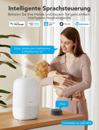 GoveeLife Smart Luftbefeuchter Schlafzimmer, 3L Top-Fill Air Ultraschall Humidifier mit Aroma Diffusor & Nachlicht bis zu 25H, 24dB Leise Klein Raumluftbefeuchter Pflanzen, Baby, Kinderzimmer, Growbox
