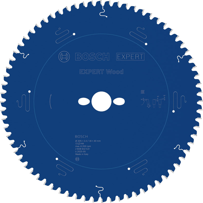 Bosch Accessories Bosch Professional 1x Kreissägeblatt Expert for Wood (Holz, Sägeblatt Ø 305 x 30 x 2.4 mm, 72 Zähne, Zubehör Kreissäge)