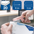 Rapid Maxi SP19 Heftzange, 20 Blatt Kapazität, verwendet SP19 Heftklammern, ergonomisches Design, inklusive Heftklammern, Metall, rosa, 5001084
