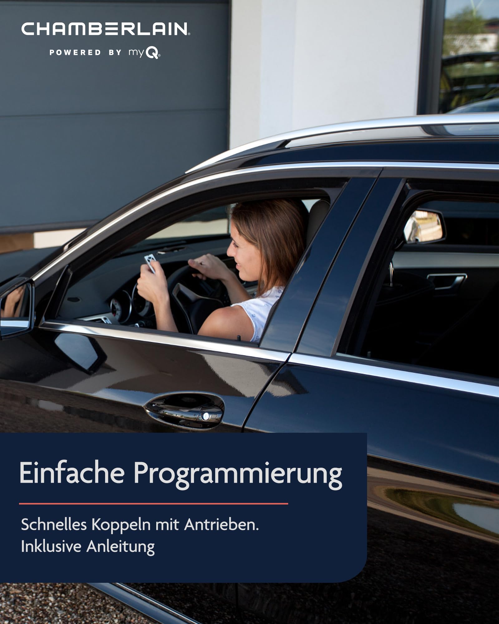 Chamberlain TX4RUNI Universalhandsender - 4-Kanal Handsender für Garagen- & Außentorantriebe - 433 MHz Kompatibel - Inkl. Batterie