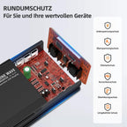 DATOUBOSS 2000W/4000W Spannungswandler 24v auf 230v Reiner Sinus Wechselrichter Power Inverter mit EU Steckdosen, USB/Type-C und LCD Anzeige, Umwandler Stromwandler für LKW Camping Haushaltsgeräten