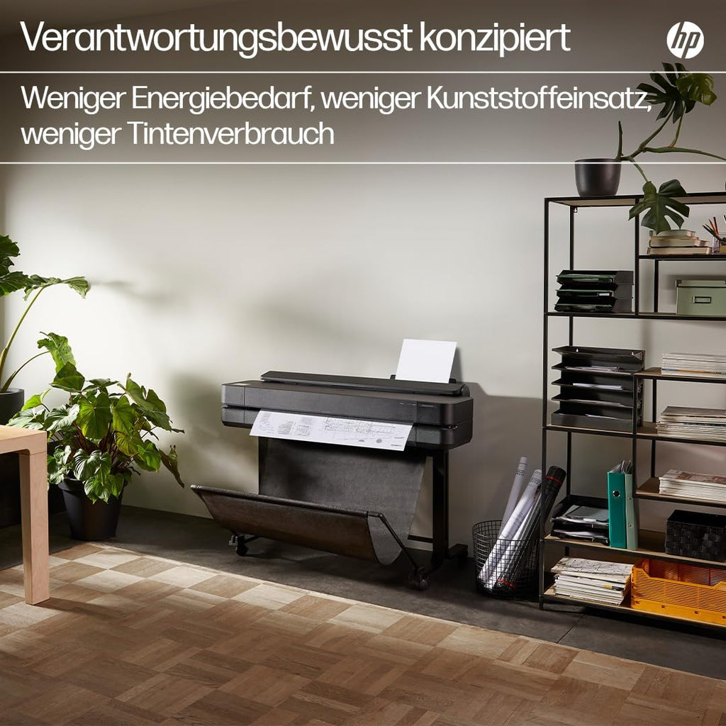 HP DesignJet T230 24 Zoll (61 cm 5HB07D), Großformatdrucker, Plotter, Standard A4-A1, 68 A1-Ausdrucke/Stunde, Wi-Fi, Ethernet, USB, 2400x1200 DPI, Recyceltes Metall, 1 Jahr Garantie, Click, Schwarz