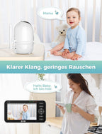GHB Babyphone mit Kamera 5 Zoll 720P HD Display mit bis zu 168h Akkulaufzeit im VOX Schlafmodus Gegensprechen Nachtsicht und Temperaturanzeige