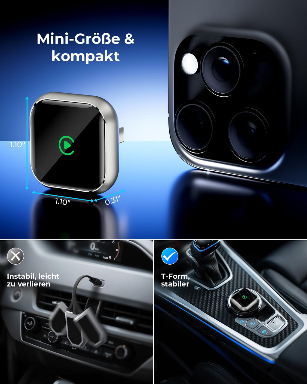 CarPlay Kabelloser Adapter Upgrade Von Kabelgebundener AppleCarPlayKompatibel Für Nutzer