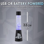 PlayStation Glitzer Flüssigkeitsfluss-Lampe mit schwebenden Controller-Icons - Offiziell lizenziertes Sony Merchandise, Gaming-Raum-Nachtlicht, Schlafzimmerdeko, Black