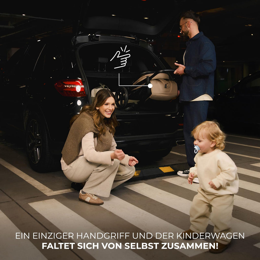 Kinderkraft LOOM Kompakter und leichter Buggy, automatisches Zusammenklappen, große pannensichere Räder, verstellbare Rückenlehne, ab Geburt bis 22 kg, Grün