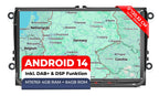 M.I.C. AV9-L3 Android 14 Autoradio mit navi: MediaTek MT6769V 4G+64G;9" QLED Display;4G SIM,Carplay,Android Auto,DAB+,Bluetooth 5,WiFi,GPS: Ersatz für VW Golf T5 Touran Passat RNS RCD,Skoda,SEAT