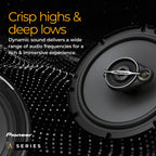 PIONEER TS-A1371F 13 cm 3-Weg-Koaxial-Lautsprecher Set mit 2 Lautsprechern (je 300 W max., 50 W Sinus), kraftvoller Klang, hoher Wirkungsgrad, 54 mm Einbautiefe, 121 mm Einbauausschnitt, mit Gitter