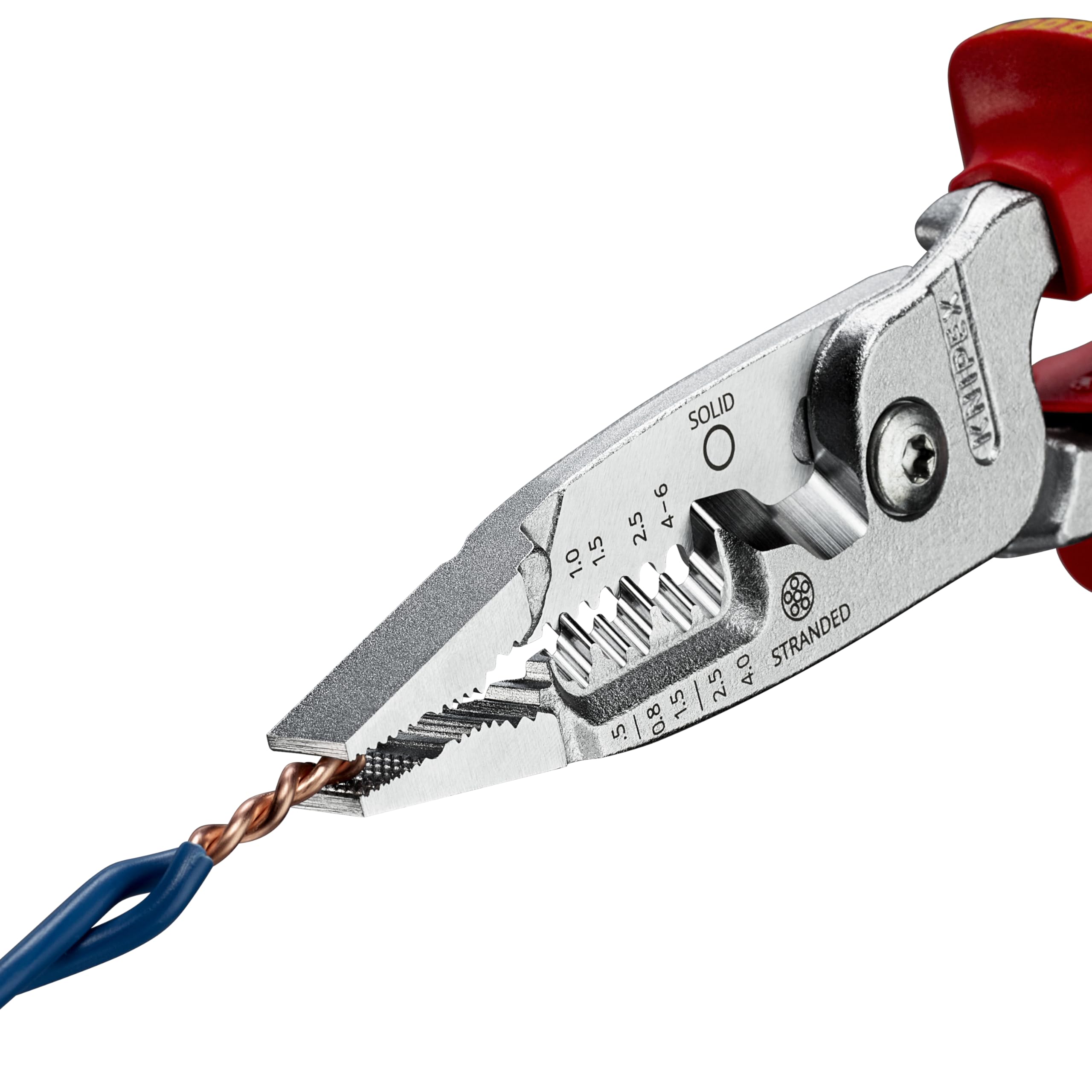 KNIPEX Multifunktions-Elektrikerzange metrisches Modell verchromt isoliert mit Mehrkomponenten-Hüllen, VDE-geprüft 200 mm, 13 76 200 ME