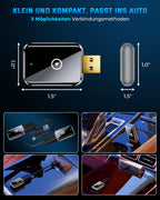 2025 Wireless Carplay Adapter für iPhone - Converts Wired to Wireless carplay Adapter, Mini Plug & Play Carplay for Cars from 2017 & for iPhone iOS 10+, USB & Type-C