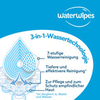 WaterWipes Sensitive+ Newborn & Baby Wipes, Feuchttücher für Neugeborene und Babys, 1080 Stück (18 Packungen), 3-in-1-Reinigung, Pflege, Schutz, 99,9% Wasser, parfümfrei