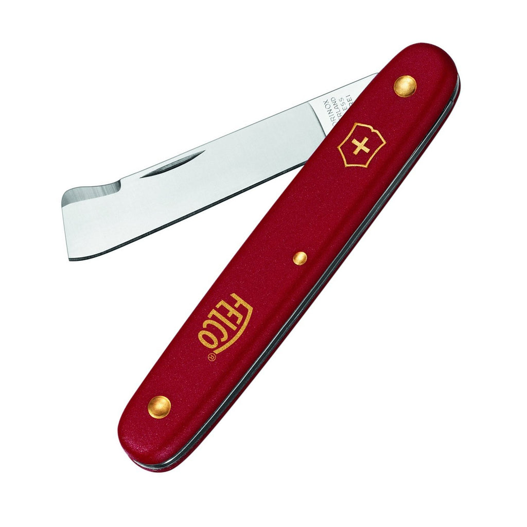 FELCO 3.90 20 Okulier- Schneidmesser (Rosenokuliermesser 10 cm, Messer für Rechtshänder, Multifunktionsmesser, mit Rindenheber, Klinge Edelstahl)