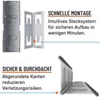 baudim - 180x60x40 cm Schwerlastregal, Steckregal verzinkt mit 5 MDF-Böden und 175 kg Tragkraft, Metallregal, Garagenregal oder Lagerregal, Kellerregal, Abstelraum, Werkstattregal Metall