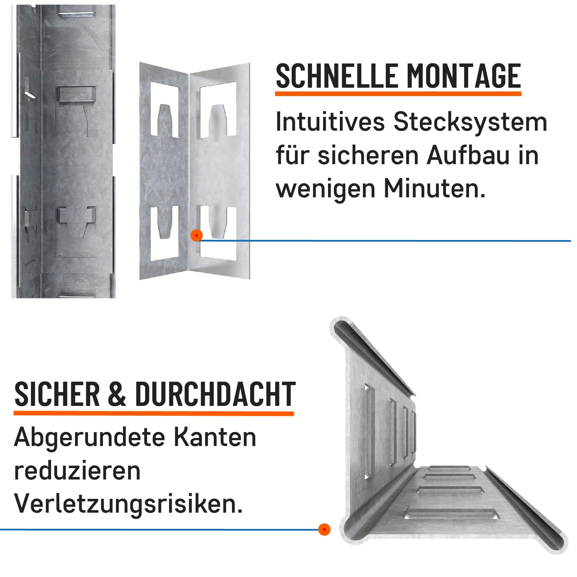 baudim - 180x60x40 cm Schwerlastregal, Steckregal verzinkt mit 5 MDF-Böden und 175 kg Tragkraft, Metallregal, Garagenregal oder Lagerregal, Kellerregal, Abstelraum, Werkstattregal Metall