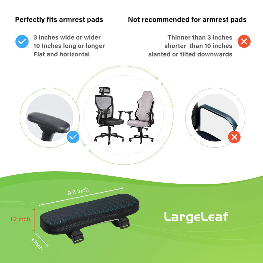 LargeLeaf Stuhl-Armlehne, Gelkissen, Ellbogenkissen, Druckentlastung, Bürostuhl, Gaming-Stuhl, mit Memory-Schaum