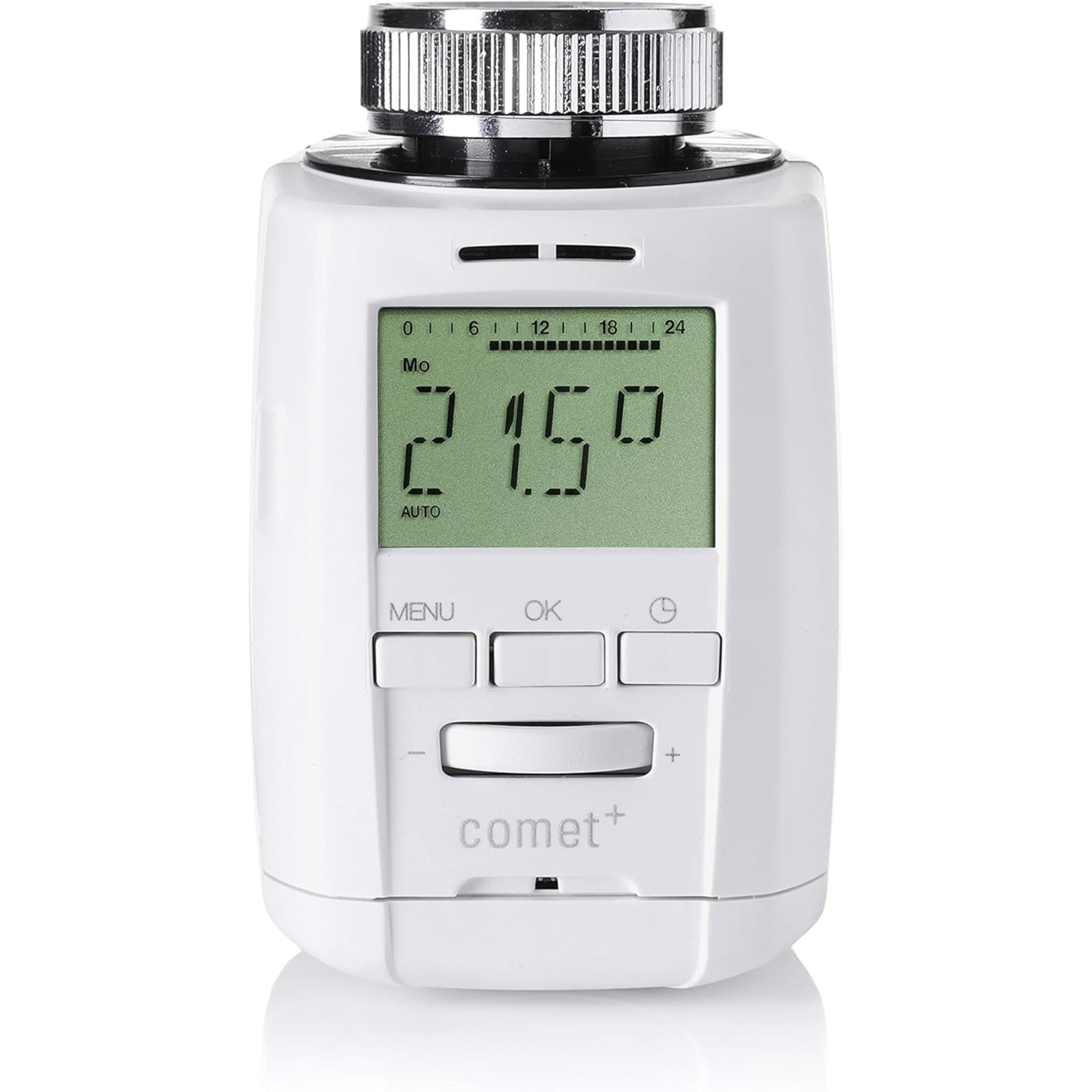 Eurotronic Comet Plus 4er Set, Heizkörperthermostat (individuell programmierbares Heizungsthermostat, Heizkosten sparen, Thermostat Heizung, 4er Bundle), Farbe: Weiß