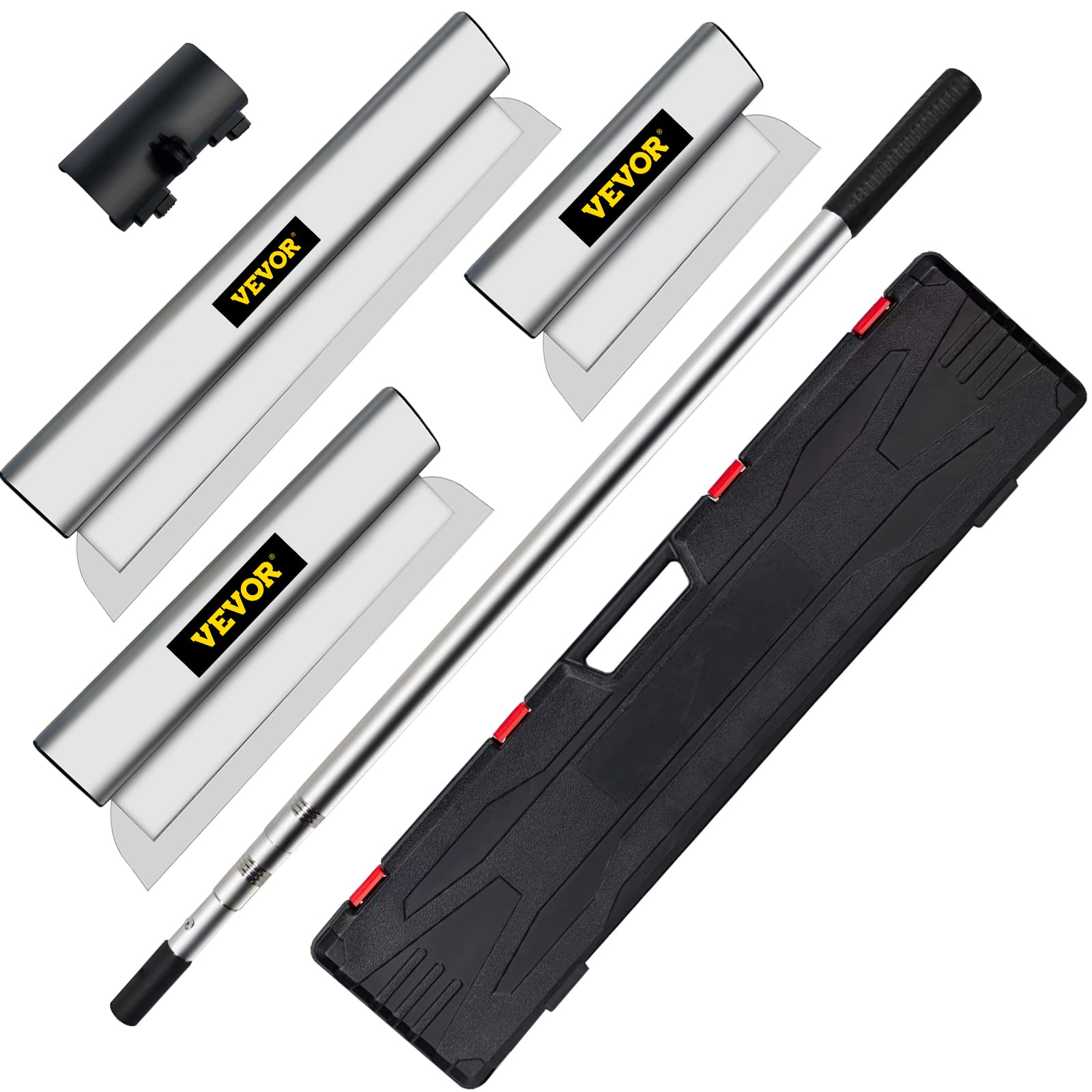 VEVOR Dekorspachtel Set 25 cm / 60 cm/ 80 cm Breitspachtel, 0,89-2 m Klingenlänge Trockenbau Flächenspachtel, 0,5 mm Klingenstärke Fassadenspachtel aus Edelstahl, ergonomischer Griff Gipserspachtel