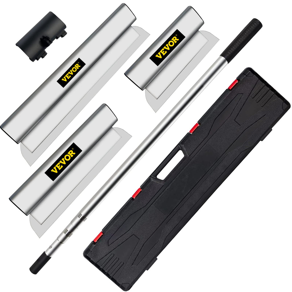 VEVOR Dekorspachtel Set 25 cm / 60 cm/ 80 cm Breitspachtel, 0,89-2 m Klingenlänge Trockenbau Flächenspachtel, 0,5 mm Klingenstärke Fassadenspachtel aus Edelstahl, ergonomischer Griff Gipserspachtel