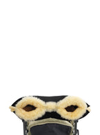 Hofbrucker Handwärmer, Handmuff aus echtem Lammfell für Kinderwagen, Buggy, Sportwagen, warme Handschuhe, wasserabweisend, windabweisend, Farbe: schwarz