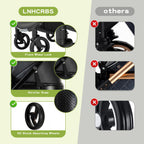 Lnhcrbs Kinderwagen 3 in 1,Kinderwagen Set ist ein mit einer Hand faltbarer Aluminiumrahmen, Bergsteiger Stoller ist aus Leder, wasser- und schmutzabweisend, Für 0-4 Jahre, 22KG(Schwarz)