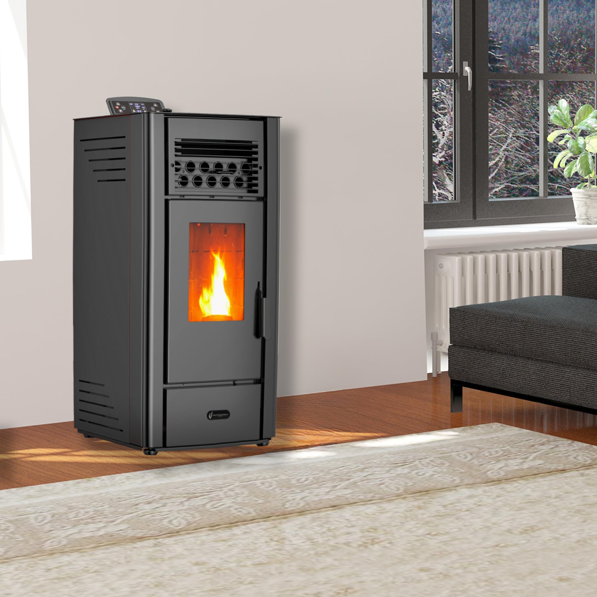 Luft- Pelletofen Anita 10 kW Sannover Schwarz